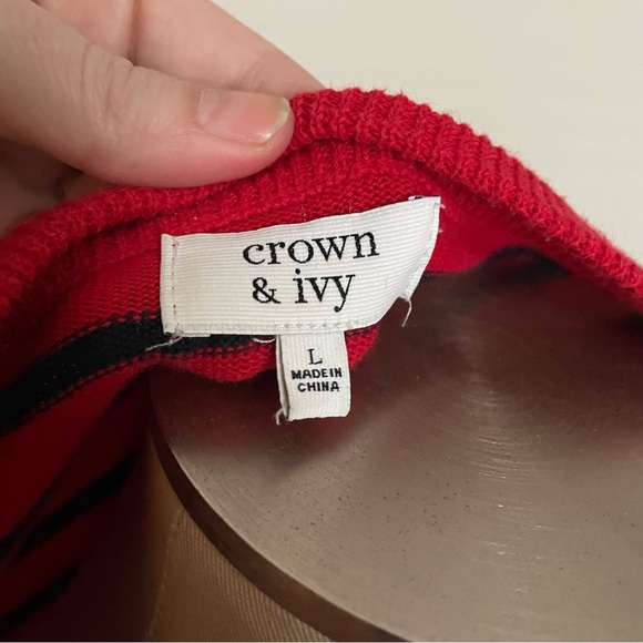 Red and navy stripe sweater - Picture 5 of 7